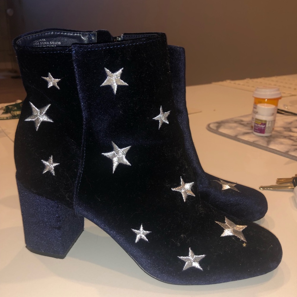 Navy booties 8.5